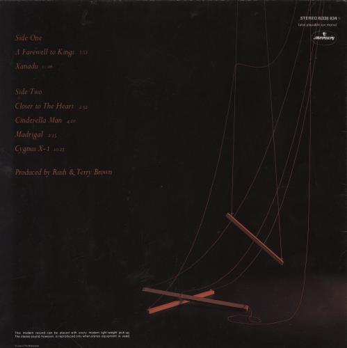 Rush A Farewell To Kings vinyl LP album (LP record) Dutch RUSLPAF850688