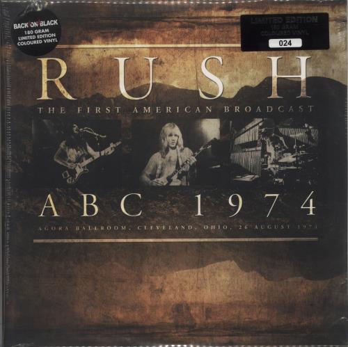 Rush ABC 1974 - Coloured Vinyl - Sealed 2-LP vinyl record set (Double LP Album) UK RUS2LAB872169