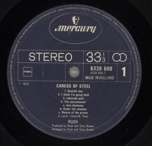 Rush Caress Of Steel - VG vinyl LP album (LP record) Dutch RUSLPCA882496