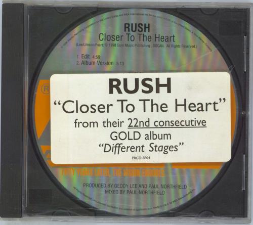 Rush Closer To The Heart CD single (CD5 / 5") US RUSC5CL131810