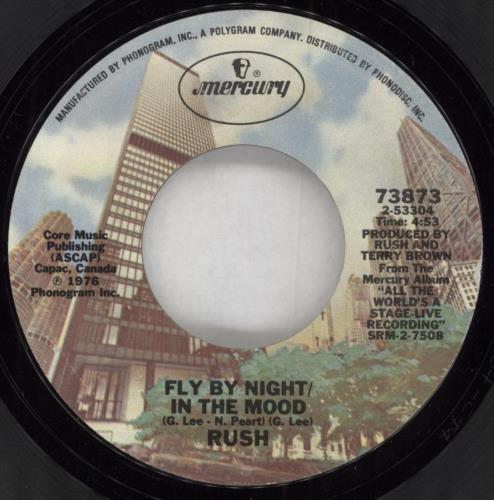 Rush Fly By Night / In The Mood 7" vinyl single (7 inch record / 45) US RUS07FL799025