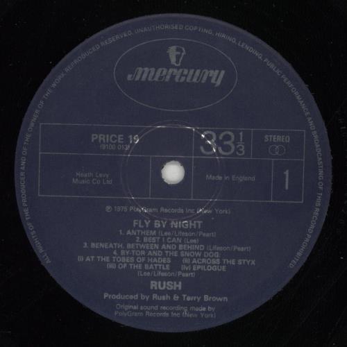 Rush Fly By Night vinyl LP album (LP record) UK RUSLPFL551553