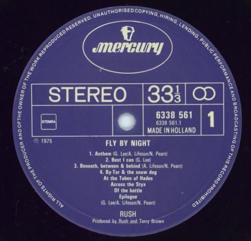 Rush Fly By Night vinyl LP album (LP record) Dutch RUSLPFL798831