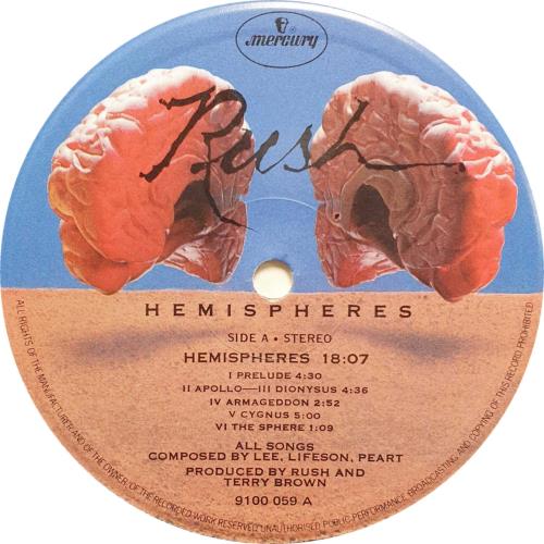 Rush Hemispheres - T-Shirt Offer Stickered Sleeve vinyl LP album (LP record) UK RUSLPHE751971