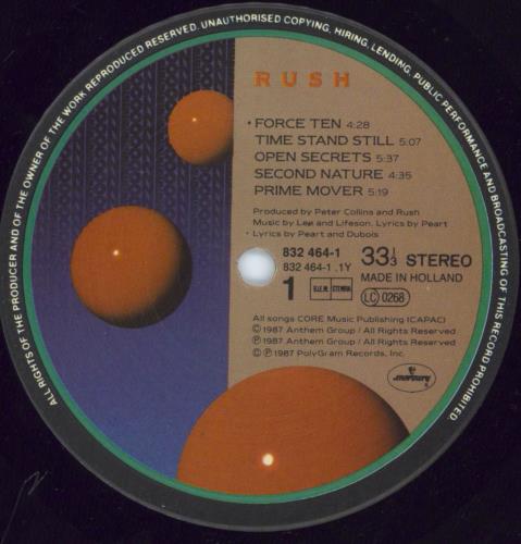 Rush Hold Your Fire vinyl LP album (LP record) Dutch RUSLPHO798556