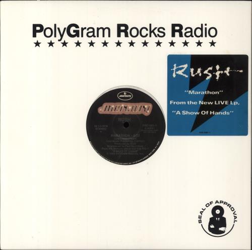 Rush Marathon 12" vinyl single (12 inch record / Maxi-single) US RUS12MA34324