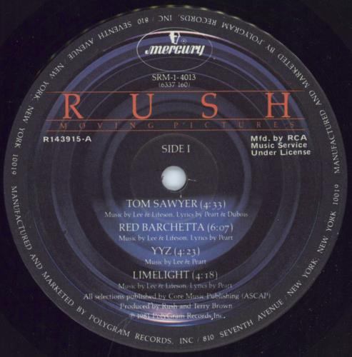 Rush Moving Pictures - RCA Music Club vinyl LP album (LP record) US RUSLPMO801471