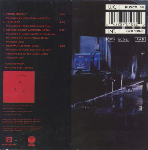 Rush Prime Mover - Numbered CD single (CD5 / 5") UK RUSC5PR24226