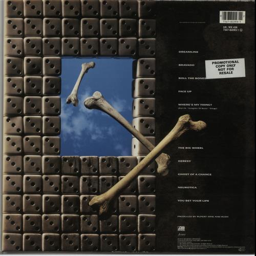 Rush Roll The Bones - Promo Stickered vinyl LP album (LP record) UK RUSLPRO653241
