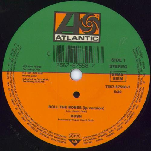 Rush Roll The Bones 7" vinyl single (7 inch record / 45) German RUS07RO465420