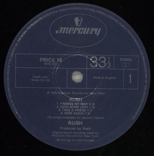 Rush Rush - EX vinyl LP album (LP record) UK RUSLPRU877821