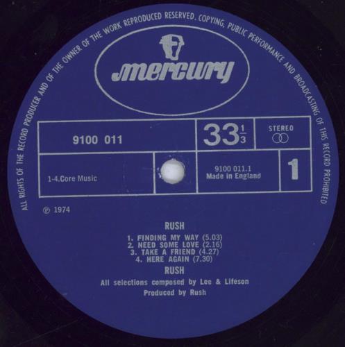 Rush Rush - VG vinyl LP album (LP record) UK RUSLPRU832879