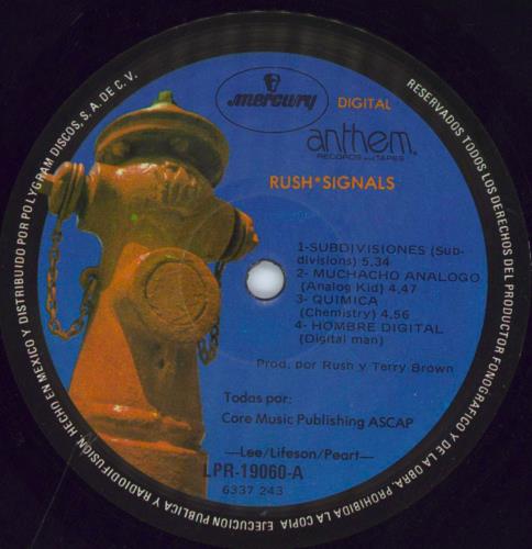 Rush Signals vinyl LP album (LP record) Mexican RUSLPSI276810