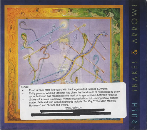 Rush Snakes & Arrows CD album (CDLP) US RUSCDSN472158