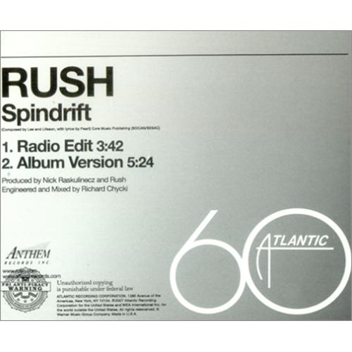 Rush Spindrift CD single (CD5 / 5") US RUSC5SP408377
