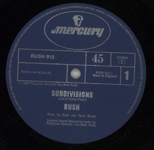 Rush Subdivisions 12" vinyl single (12 inch record / Maxi-single) UK RUS12SU31411