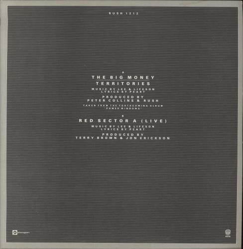 Rush The Big Money 12" vinyl single (12 inch record / Maxi-single) UK RUS12TH01180