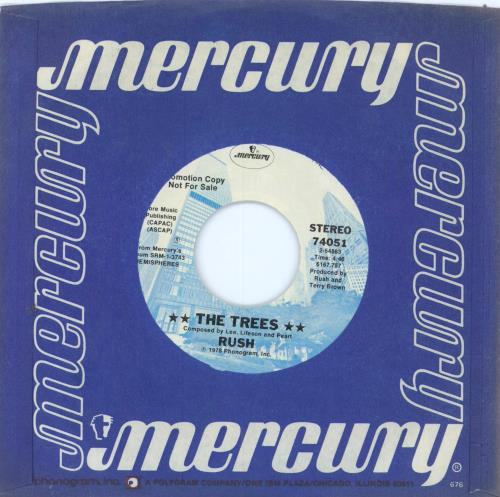 Rush The Trees 7" vinyl single (7 inch record / 45) US RUS07TH798986