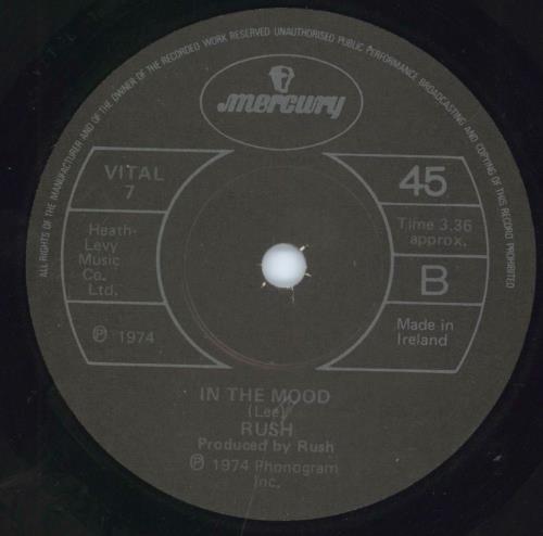 Rush Vital Signs 7" vinyl single (7 inch record / 45) Irish RUS07VI798944