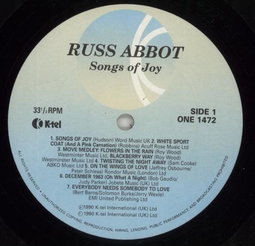 Russ Abbot Songs Of Joy vinyl LP album (LP record) UK RU2LPSO874395