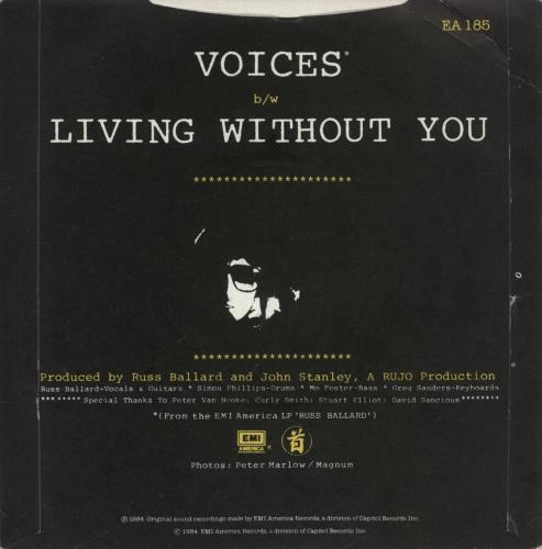 Russ Ballard Voices 7" vinyl single (7 inch record / 45) UK RBA07VO98243