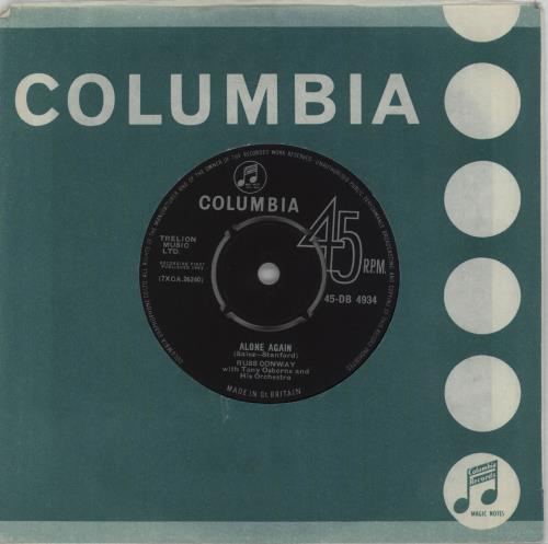 Russ Conway Alone Again + Signed Compliments Slip 7" vinyl single (7 inch record / 45) UK RN907AL673893