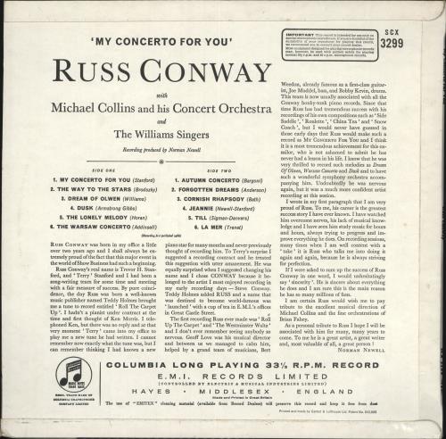Russ Conway My Concerto For You vinyl LP album (LP record) UK RN9LPMY732906