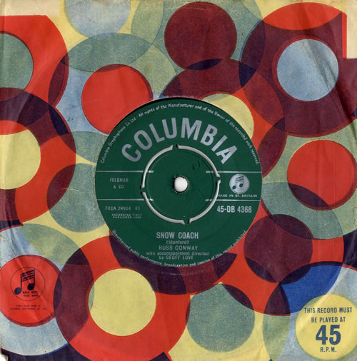 Russ Conway Snow Coach - 4pr 7" vinyl single (7 inch record / 45) UK RN907SN562784