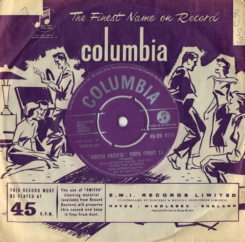 Russ Conway South Pacific Pops 7" vinyl single (7 inch record / 45) UK RN907SO557322