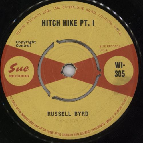 Russell Byrd Hitch Hike 7" vinyl single (7 inch record / 45) UK 65907HI829118