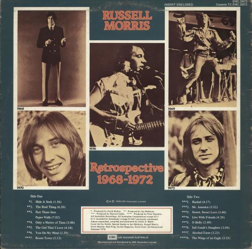 Russell Morris Retrospective 1968-1972 vinyl LP album (LP record) Australian RU4LPRE719554
