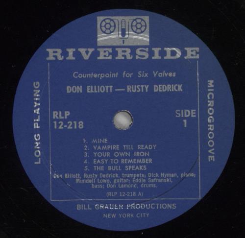 Rusty Dedrick Counterpoint For Six Valves vinyl LP album (LP record) US 8RDLPCO880908