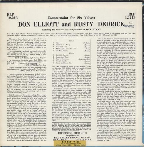 Rusty Dedrick Counterpoint For Six Valves vinyl LP album (LP record) US 8RDLPCO880908