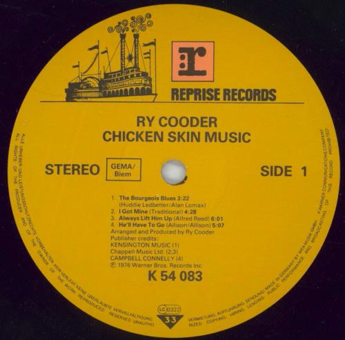 Ry Cooder Chicken Skin Music + Insert vinyl LP album (LP record) German RYCLPCH504652