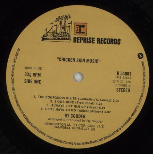 Ry Cooder Chicken Skin Music vinyl LP album (LP record) UK RYCLPCH287982