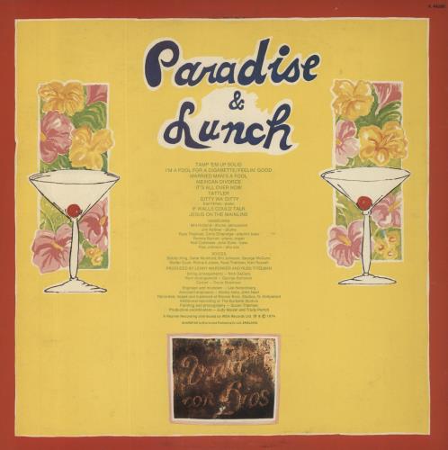 Ry Cooder Paradise And Lunch vinyl LP album (LP record) UK RYCLPPA334267