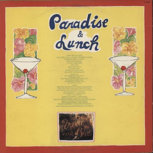 Ry Cooder Paradise And Lunch vinyl LP album (LP record) UK RYCLPPA866760