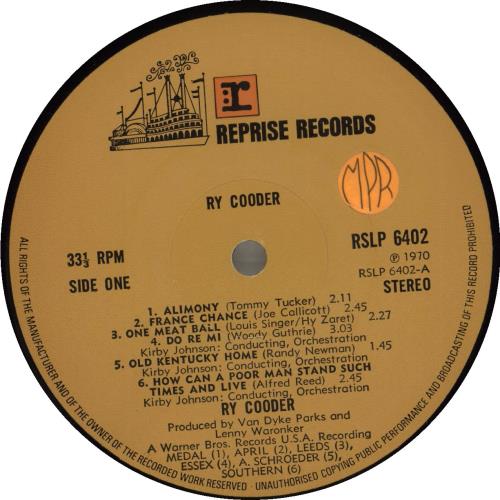 Ry Cooder Ry Cooder vinyl LP album (LP record) UK RYCLPRY477359