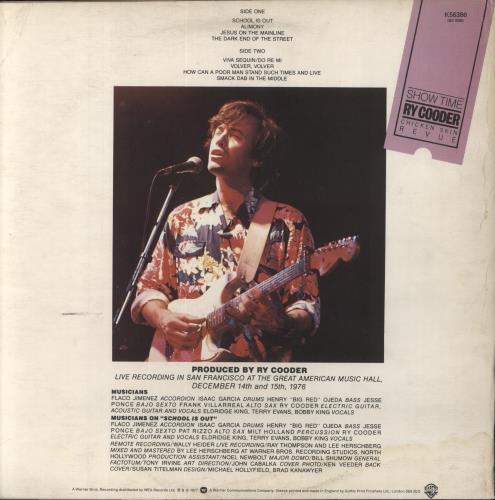 Ry Cooder Show Time - Test Pressing vinyl LP album (LP record) UK RYCLPSH862815