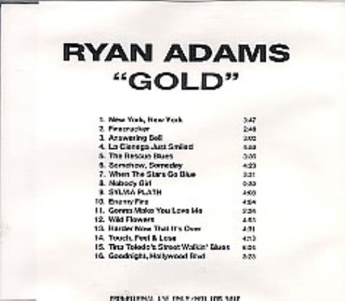 Ryan Adams Gold CD-R acetate Japanese YAACRGO276043