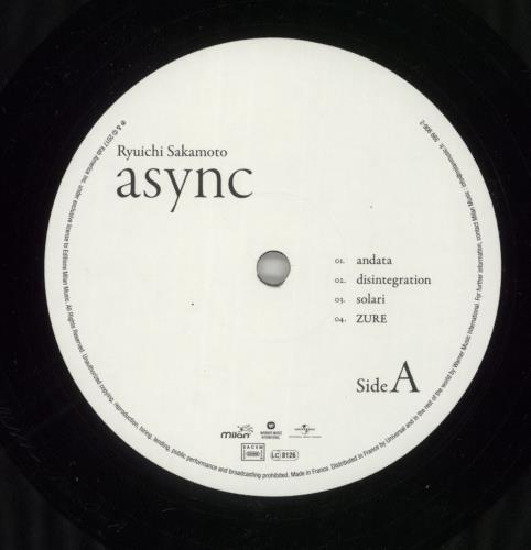 Ryuichi Sakamoto Async - 180 Gram Vinyl 2-LP vinyl record set (Double LP Album) French RYU2LAS706274