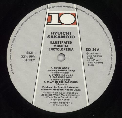 Ryuichi Sakamoto Illustrated Musical Encyclopedia vinyl LP album (LP record) UK RYULPIL54939