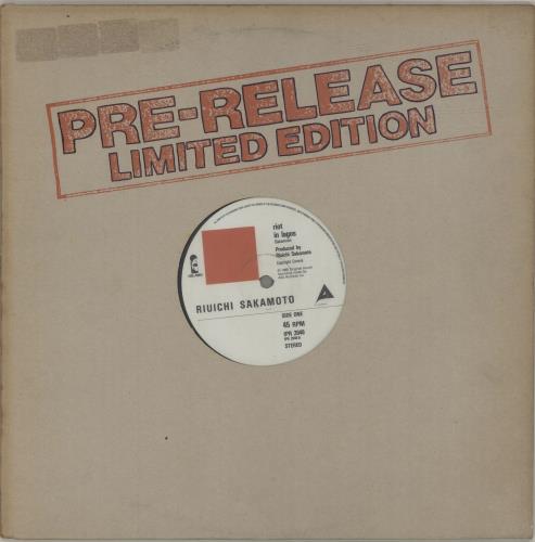 Ryuichi Sakamoto Riot In Lagos 12" vinyl single (12 inch record / Maxi-single) UK RYU12RI46857