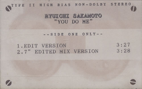 Ryuichi Sakamoto You Do Me cassette single US RYUCSYO454538