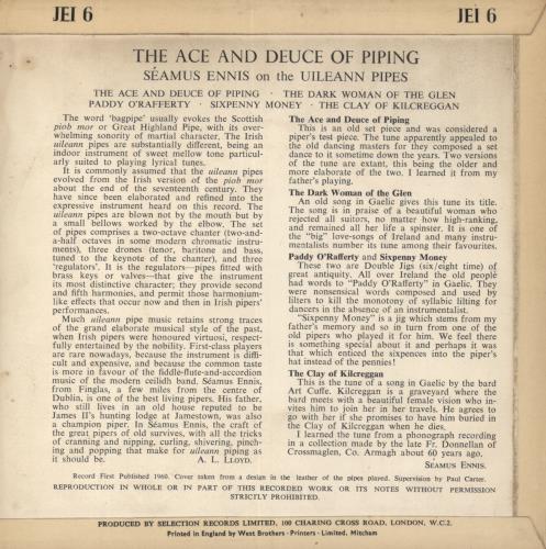 S�amus Ennis The Ace And Deuce Of Piping 7" vinyl single (7 inch record / 45) UK NIS07TH804952