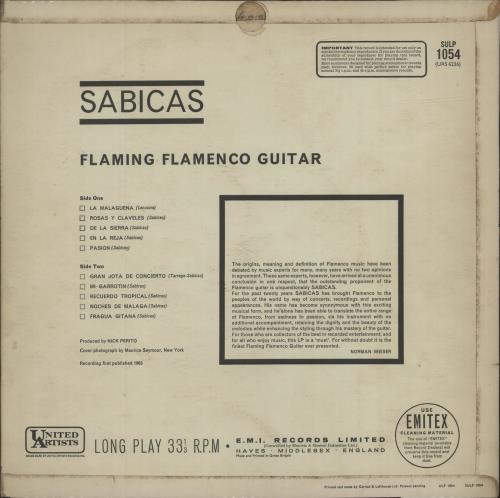 Sabicas Flaming Flamenco Guitar vinyl LP album (LP record) UK XDFLPFL678216