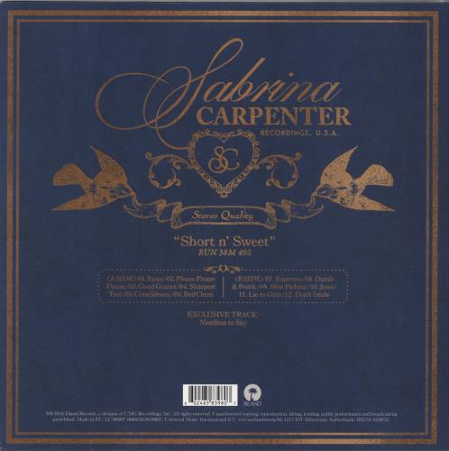 Sabrina Carpenter Short n' Sweet - Clear [Moonlight] Vinyl + Poster & Postcard vinyl LP album (LP record) UK 6DCLPSH856983
