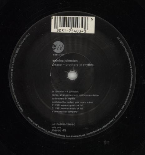 Sabrina Johnston Peace 12" vinyl single (12 inch record / Maxi-single) UK BAJ12PE196301