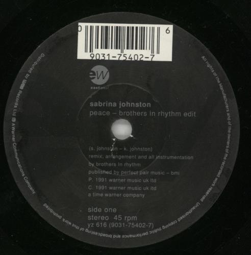 Sabrina Johnston Peace 7" vinyl single (7 inch record / 45) UK BAJ07PE423862