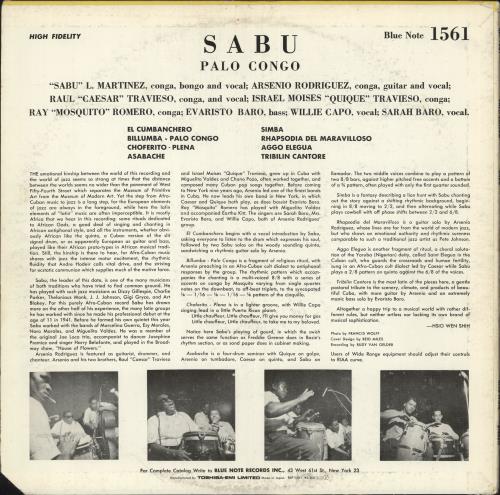 Sabu Martinez Palo Congo vinyl LP album (LP record) Japanese XDBLPPA747388